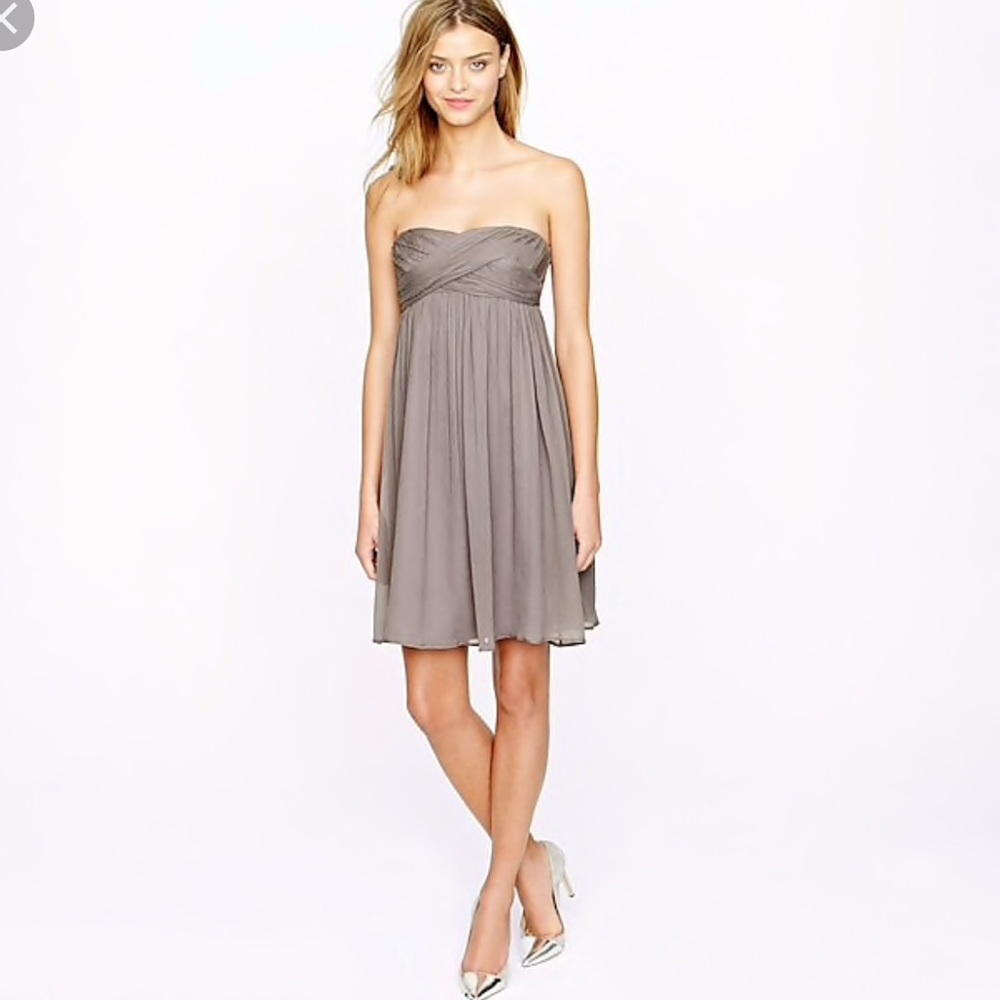 JCrew Taryn silk chiffon dress in eggplant